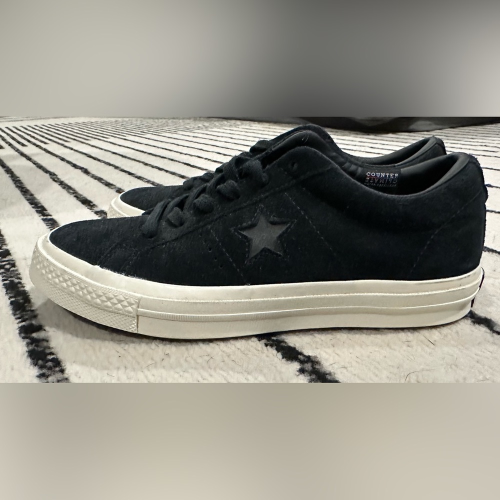 Converse/ Black Suede / Low Top / Women size 6 / Men size 4